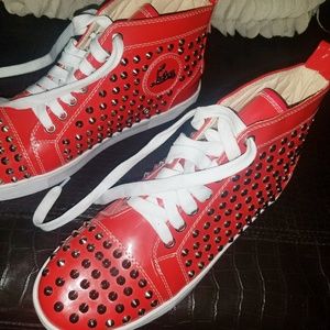 Christian Louboutin Louis Silver Spikes High Tops